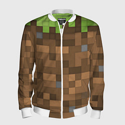 Бомбер мужской Minecraft камуфляж, цвет: 3D-белый