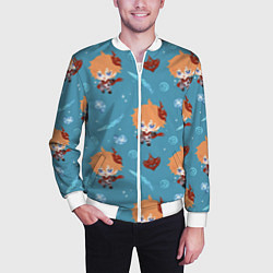 Бомбер мужской Чиби Чайльд, цвет: 3D-белый — фото 2