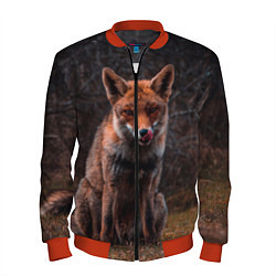 Бомбер мужской Хищная лисица, цвет: 3D-красный