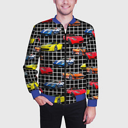 Бомбер мужской Гоночные тачки, цвет: 3D-синий — фото 2