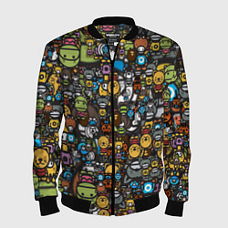 Бомбер мужской АНИМЕ СМАЙЛЫ, цвет: 3D-черный