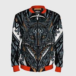 Бомбер мужской Рисунок лиса, цвет: 3D-красный