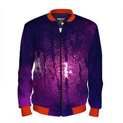 Бомбер мужской Стекло дождь фиолетовый, цвет: 3D-красный