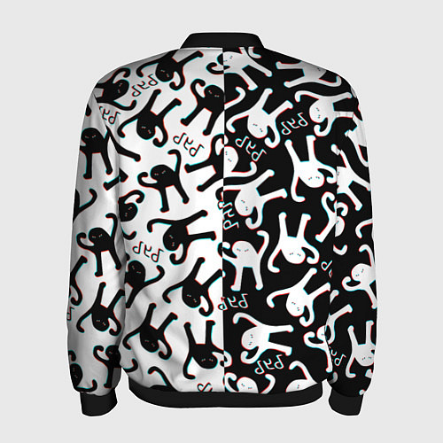 Мужской бомбер МЕМ КОТ ЪУЪ СЪУКА / 3D-Черный – фото 2
