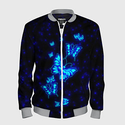 Бомбер мужской Неоновые бабочки, цвет: 3D-меланж