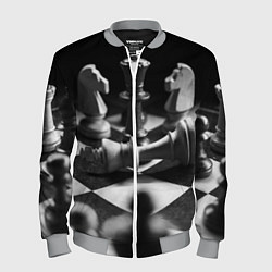 Бомбер мужской Шахматы, цвет: 3D-меланж