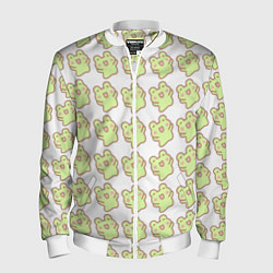 Бомбер мужской Счастливые лягушки, цвет: 3D-белый
