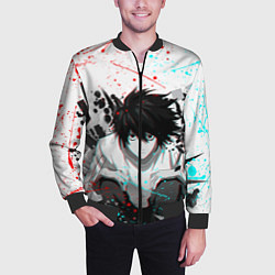 Бомбер мужской DEATH NOTE ТЕТРАДЬ СМЕРТИ, цвет: 3D-черный — фото 2