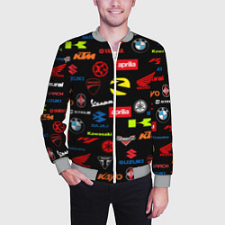 Бомбер мужской Motorcycle pattern Мото паттерн Z, цвет: 3D-меланж — фото 2