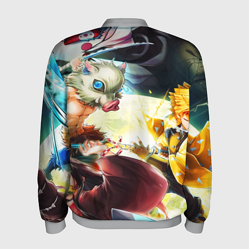 Мужской бомбер КЛИНОК РАССЕКАЮЩИЙ ДЕМОНОВ ПЕРСОНАЖИ / 3D-Меланж – фото 2