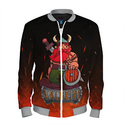 Бомбер мужской Valheim викинг в огне, цвет: 3D-меланж