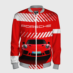 Бомбер мужской PORSCHE ПОРШЕ RED STYLE, цвет: 3D-меланж