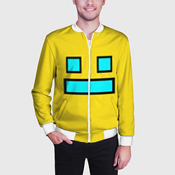 Бомбер мужской Geometry Dash: Smile, цвет: 3D-белый — фото 2