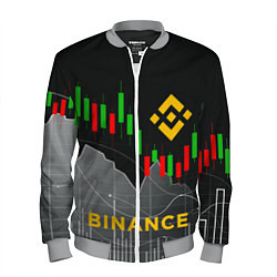 Бомбер мужской BINANCE БИНАНС ГРАФИК, цвет: 3D-меланж