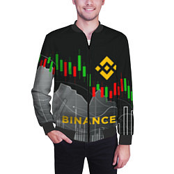 Бомбер мужской BINANCE БИНАНС ГРАФИК, цвет: 3D-черный — фото 2