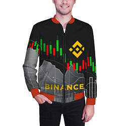 Бомбер мужской BINANCE БИНАНС ГРАФИК, цвет: 3D-красный — фото 2