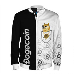 Бомбер мужской DOGECOIN DOGE КАРМАН, цвет: 3D-белый
