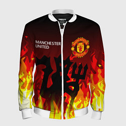 Бомбер мужской MANCHESTER UNITED ДЬЯВОЛ, цвет: 3D-белый
