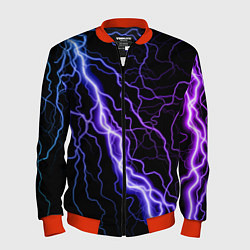 Бомбер мужской НЕОНОВАЯ МОЛНИЯ ГРОЗА, цвет: 3D-красный