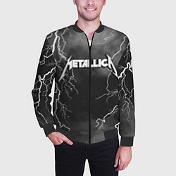Бомбер мужской METALLICA РАЗРЯД МОЛНИИ, цвет: 3D-черный — фото 2