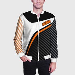 Бомбер мужской KTM MOTORCYCLES КТМ МОТОЦИКЛ, цвет: 3D-белый — фото 2