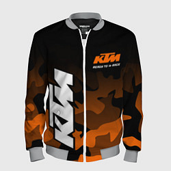Бомбер мужской KTM MOTORCYCLES КТМ МОТОЦИКЛ, цвет: 3D-меланж