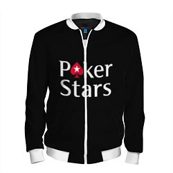 Бомбер мужской Poker Stars, цвет: 3D-белый