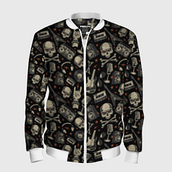 Бомбер мужской Scull pattern rock, цвет: 3D-белый