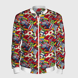 Бомбер мужской Страны Мира, цвет: 3D-белый