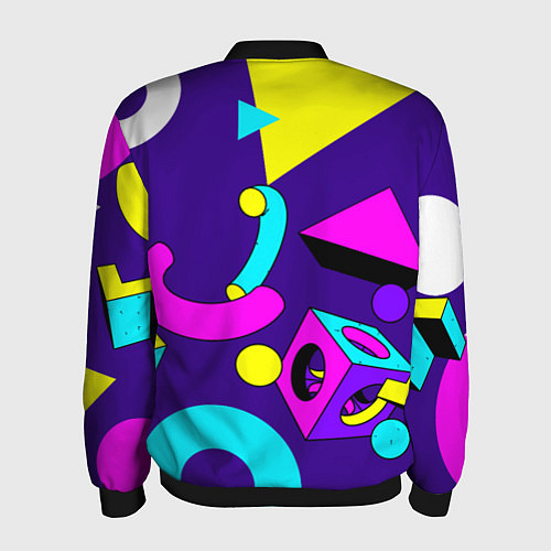 Мужской бомбер Геометрические фигуры / 3D-Черный – фото 2
