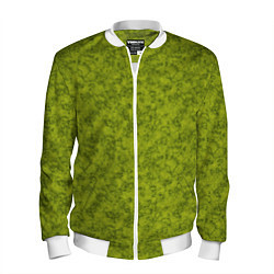Бомбер мужской Зеленый мраморный узор, цвет: 3D-белый
