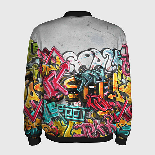 Мужской бомбер Graffiti on the wall / 3D-Черный – фото 2