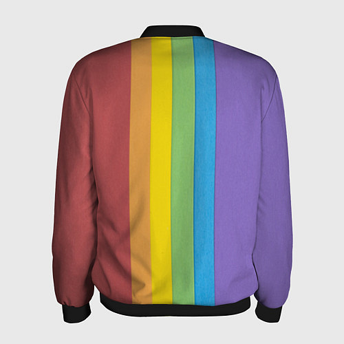 Мужской бомбер ПОП ИТ ПОЛОСЫ / 3D-Черный – фото 2