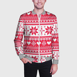 Бомбер мужской Новогодний уют, цвет: 3D-меланж — фото 2
