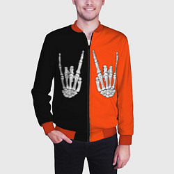 Бомбер мужской Ладошки скелета, цвет: 3D-красный — фото 2