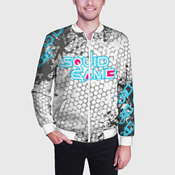 Бомбер мужской Игра в кальмара, цвет: 3D-белый — фото 2