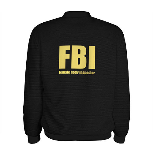 Мужской бомбер FBI Female Body Inspector / 3D-Черный – фото 2