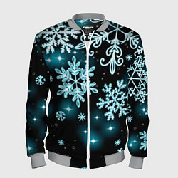 Бомбер мужской Космические снежинки, цвет: 3D-меланж
