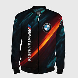 Бомбер мужской BMW M PERFORMANCE NEON БМВ М НЕОН, цвет: 3D-черный