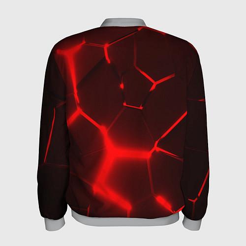 Мужской бомбер ЛЕКСУС КРАСНЫЕ 3Д ПЛИТЫ / 3D-Меланж – фото 2