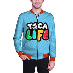 Бомбер мужской Toca Life: Logo, цвет: 3D-красный — фото 2