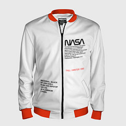 Бомбер мужской NASA БЕЛАЯ ФОРМА, цвет: 3D-красный