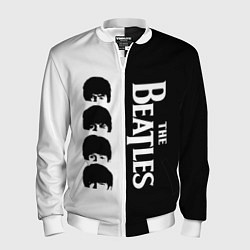 Бомбер мужской The Beatles черно - белый партер, цвет: 3D-белый