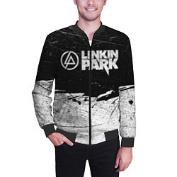 Бомбер мужской Линкин Парк Лого Рок ЧБ Linkin Park Rock, цвет: 3D-черный — фото 2