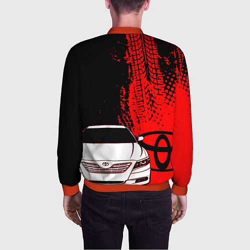 Мужской бомбер Camry Toyota glitch / 3D-Красный – фото 4