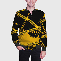 Бомбер мужской Лента DANGER, цвет: 3D-черный — фото 2