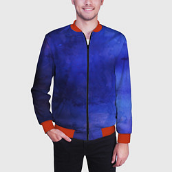 Бомбер мужской Синее размытие, цвет: 3D-красный — фото 2