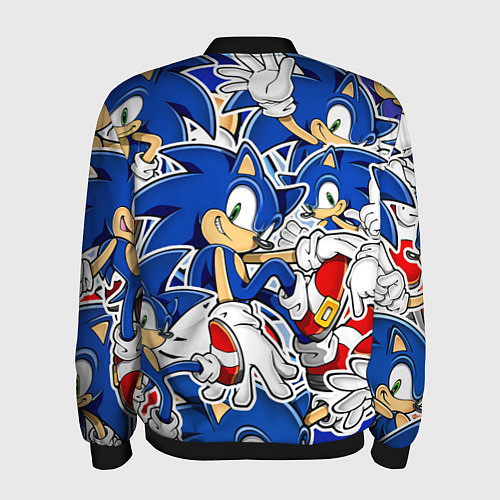 Мужской бомбер SONIC ПАТТЕРН СОНИК / 3D-Черный – фото 2