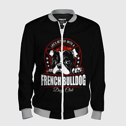 Бомбер мужской Французский Бульдог French Bulldog, цвет: 3D-меланж