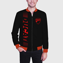 Бомбер мужской DUCATI BLACK RED LINE, цвет: 3D-красный — фото 2